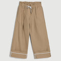 Children's brown drawstring wide leg trousers