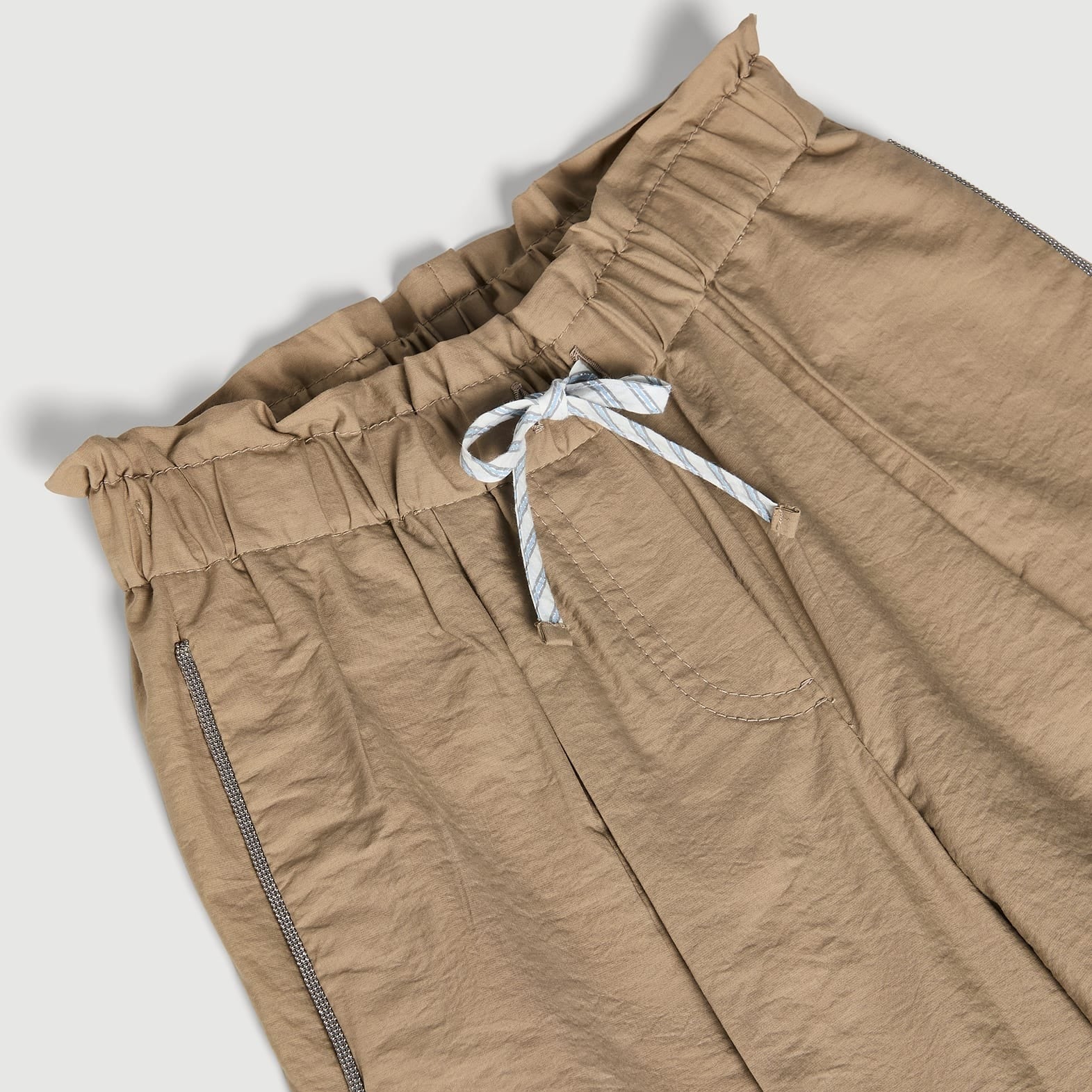 Children's brown drawstring wide leg trousers