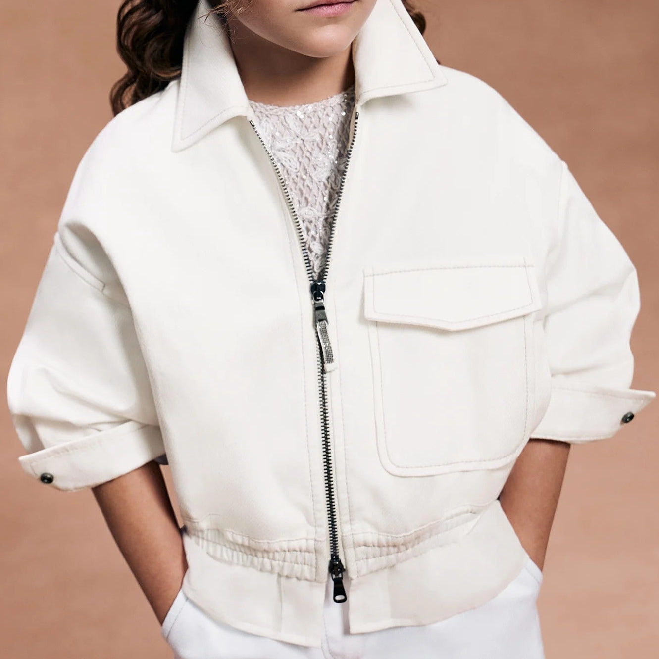 Children's collared zip up jacket