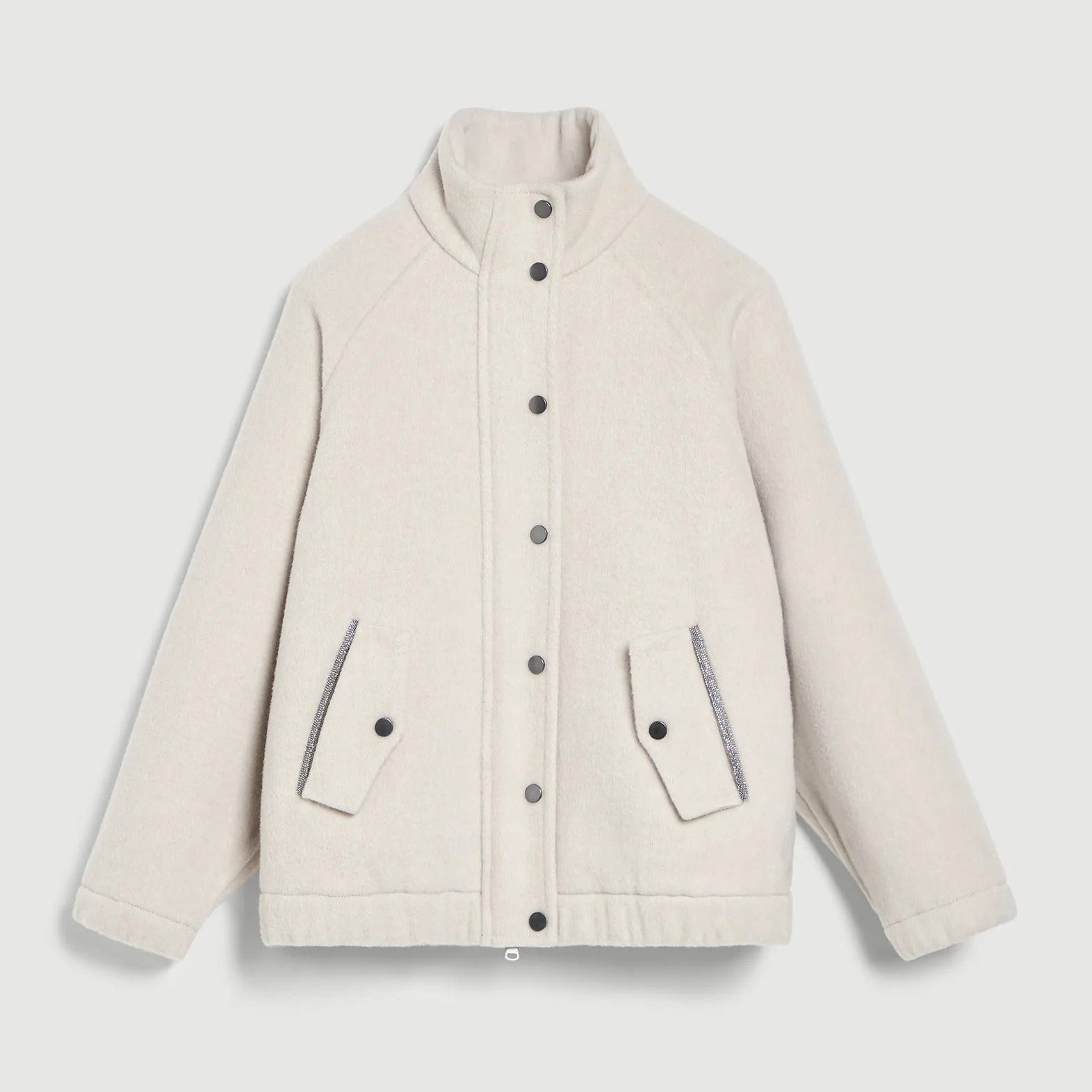 Children's double faced wool cashmere stand collar coat