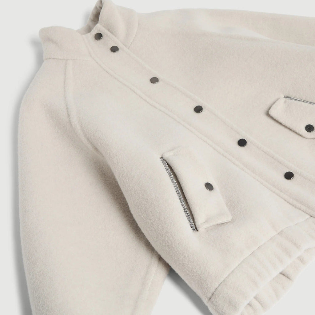 Children's double faced wool cashmere stand collar coat