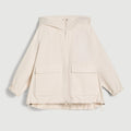 Children's pink hooded cotton linen jacket