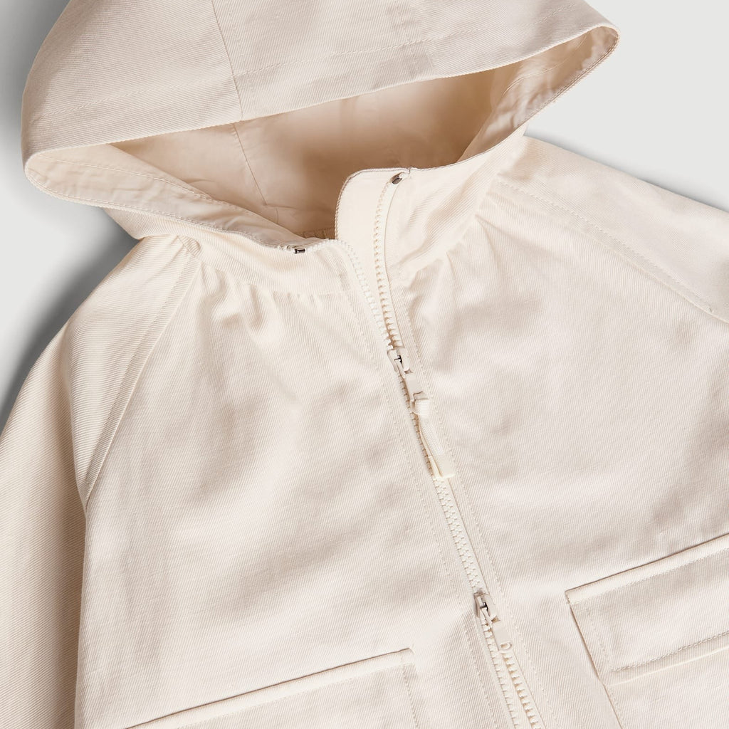Children's pink hooded cotton linen jacket