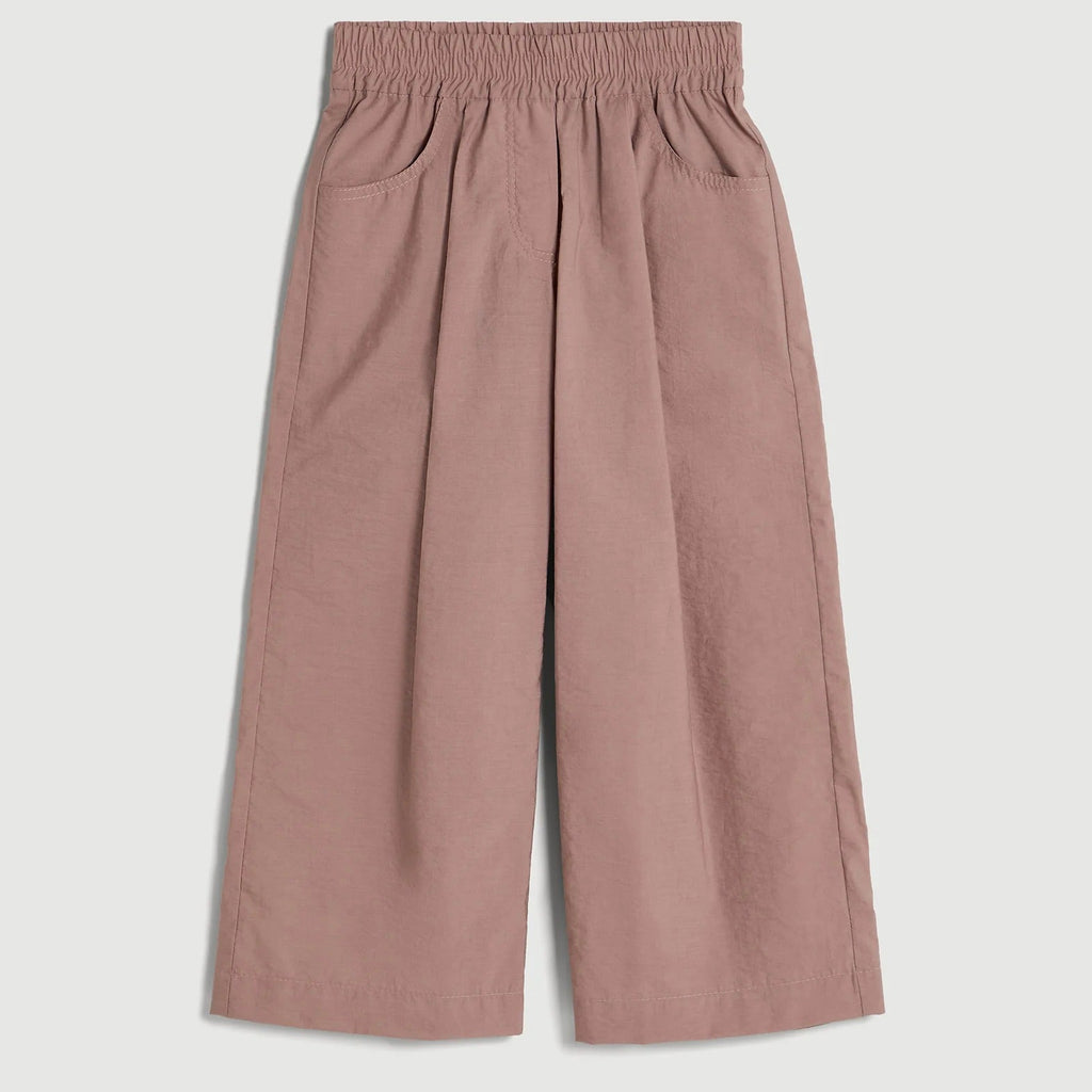 Children's pleated wide leg cropped trousers