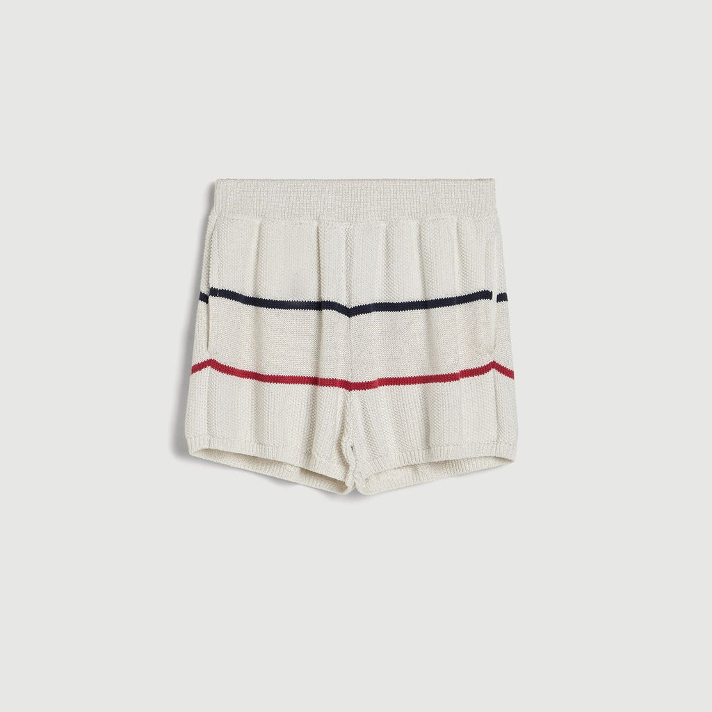 Children's striped knit shorts with elastic waist