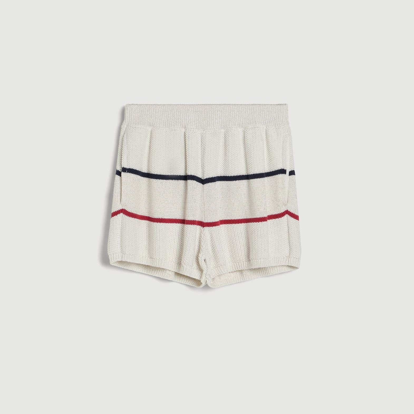 Children's striped knit shorts with elastic waist