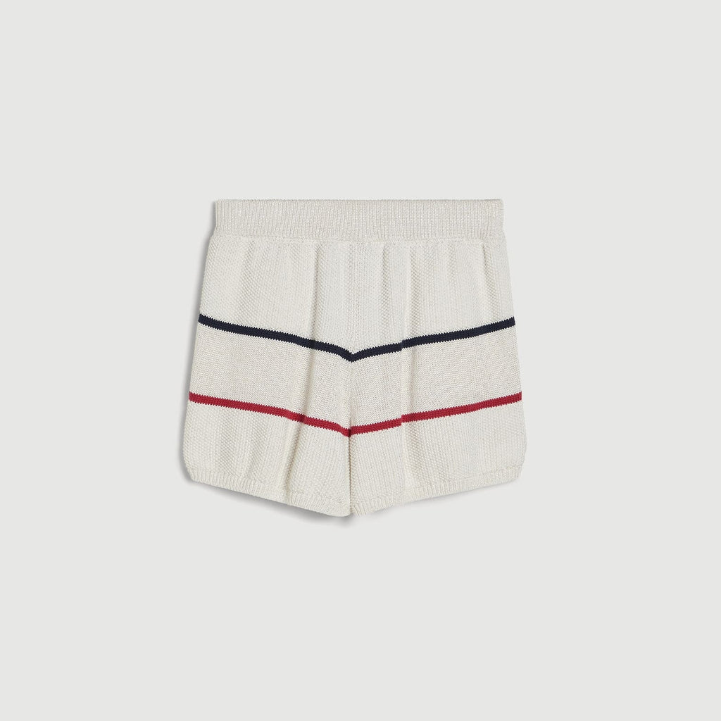 Children's striped knit shorts with elastic waist
