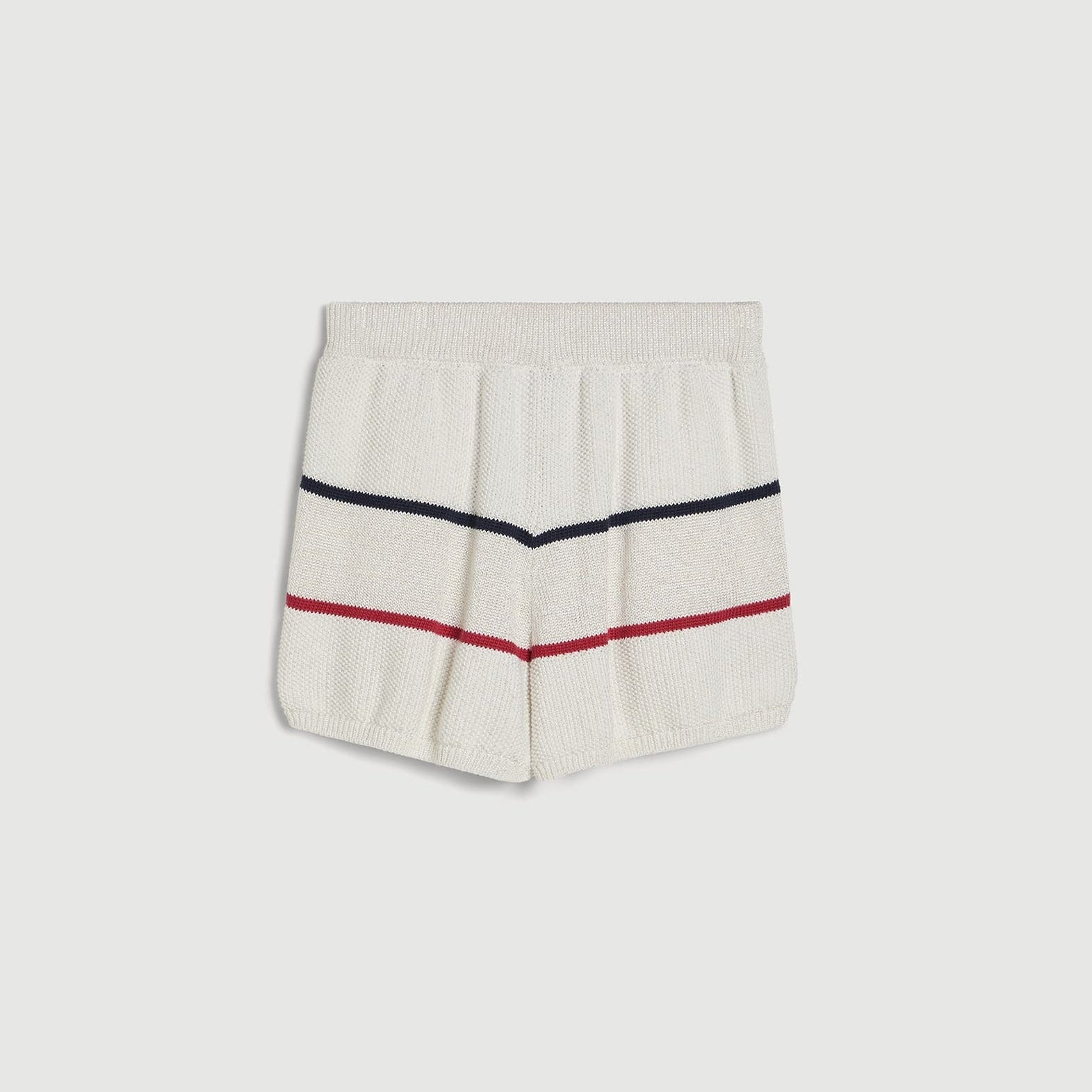 Children's striped knit shorts with elastic waist