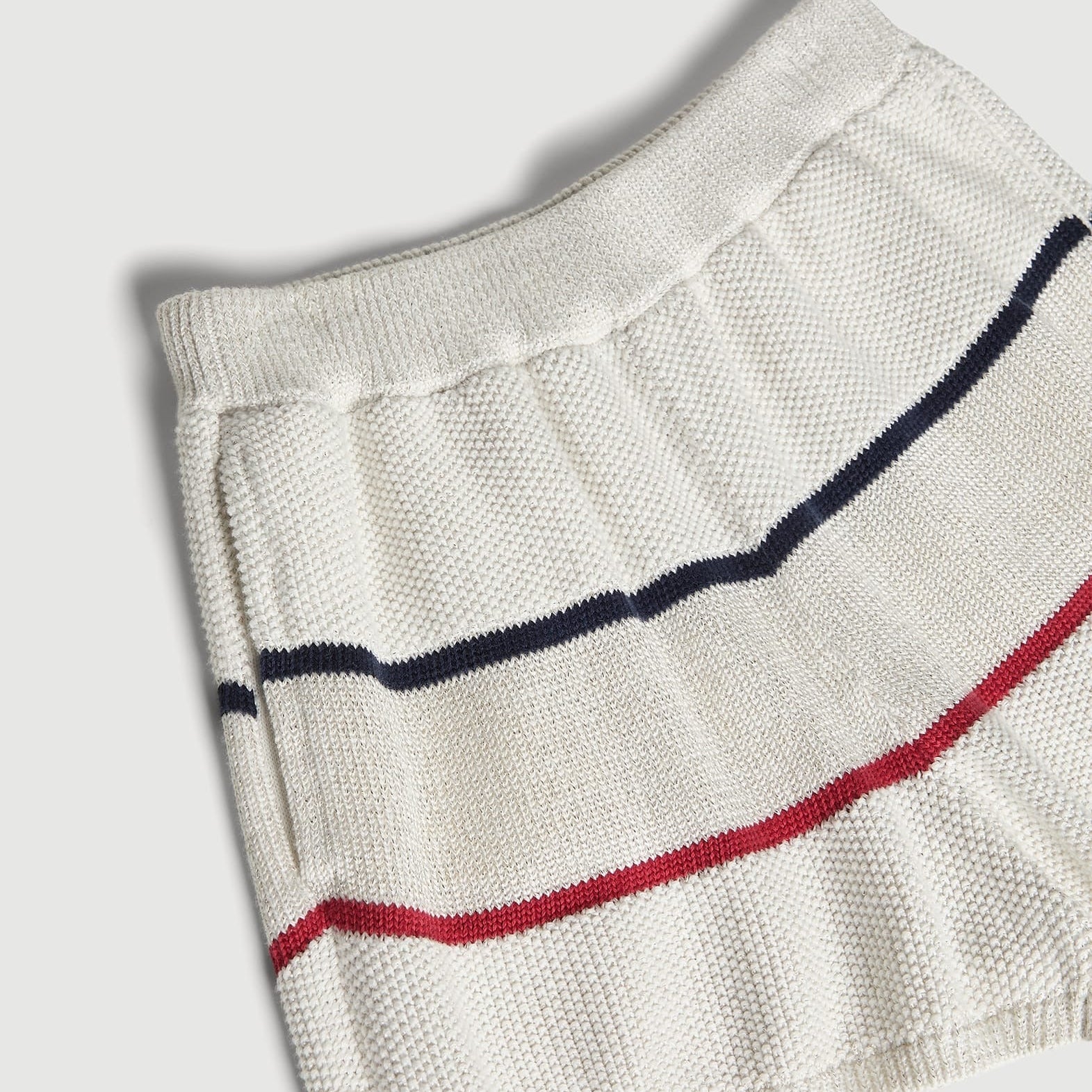 Children's striped knit shorts with elastic waist