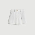Children's white shorts with an elastic waistband
